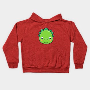 baby green dino head Kids Hoodie